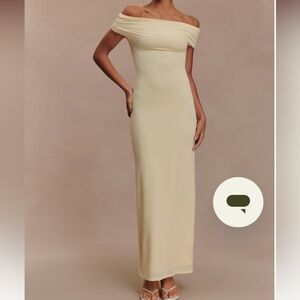 Meshki Cream One Shoulder Dress